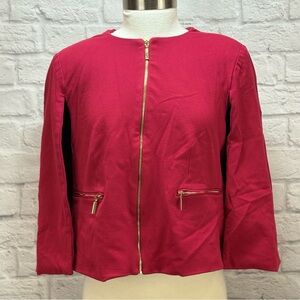 Chico's Red Tailored Cape Blazer with Structured Silhouette